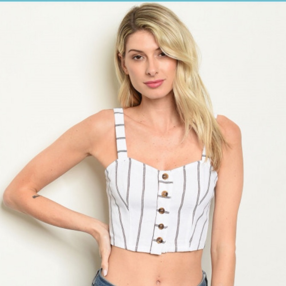 Linen Blend Crop Top